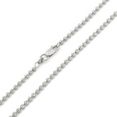 14K White Gold 2.5mm Ball Bead Moon Cut Chain